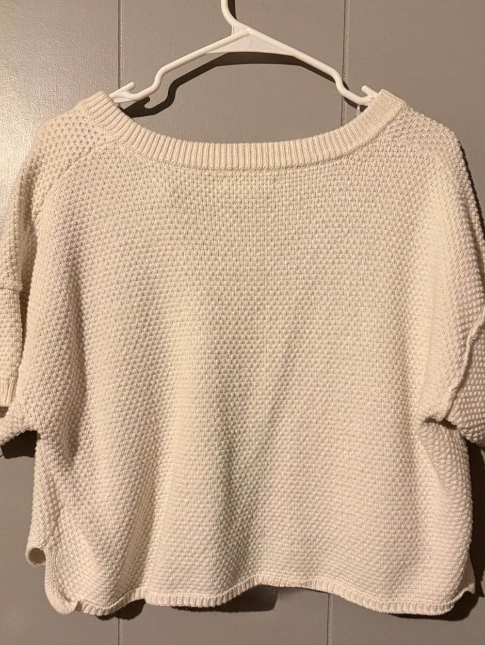 Sincerely Jules Cream Waffle Knit Buttoned Pullover - Picture 3 of 3